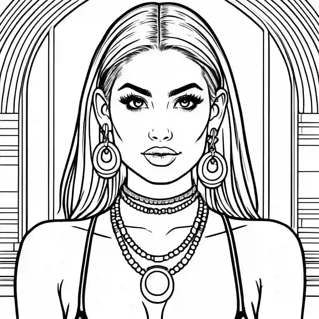 Earrings coloring pages